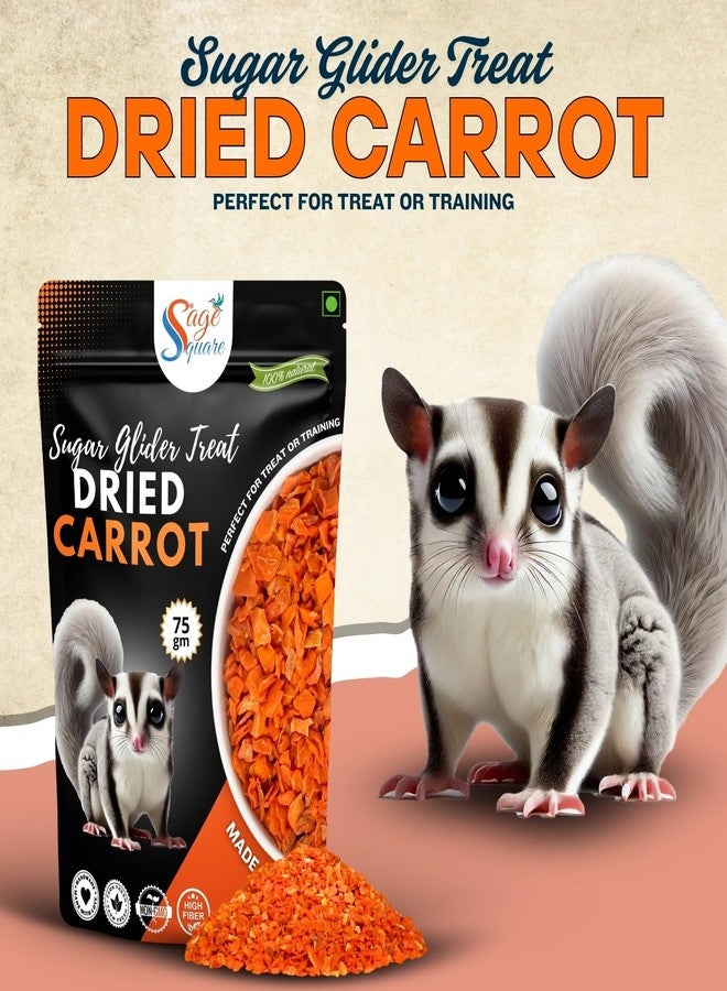 سايج سكوير رقائق الجزر المجففة من سيج سكوير، مثالية لحيوانات السكر الطائرة - وجبات خفيفة طبيعية وصحية ولذيذة | غنية بالألياف والفيتامينات | خالية من المواد الحافظة الاصطناعية | قليلة الدسم وسهلة الهضم | مثالية للتدريب والمضغ | 75 غرام - Image 2